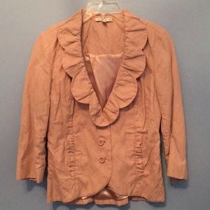 CAbi petal pink jacket with petal shaped collar